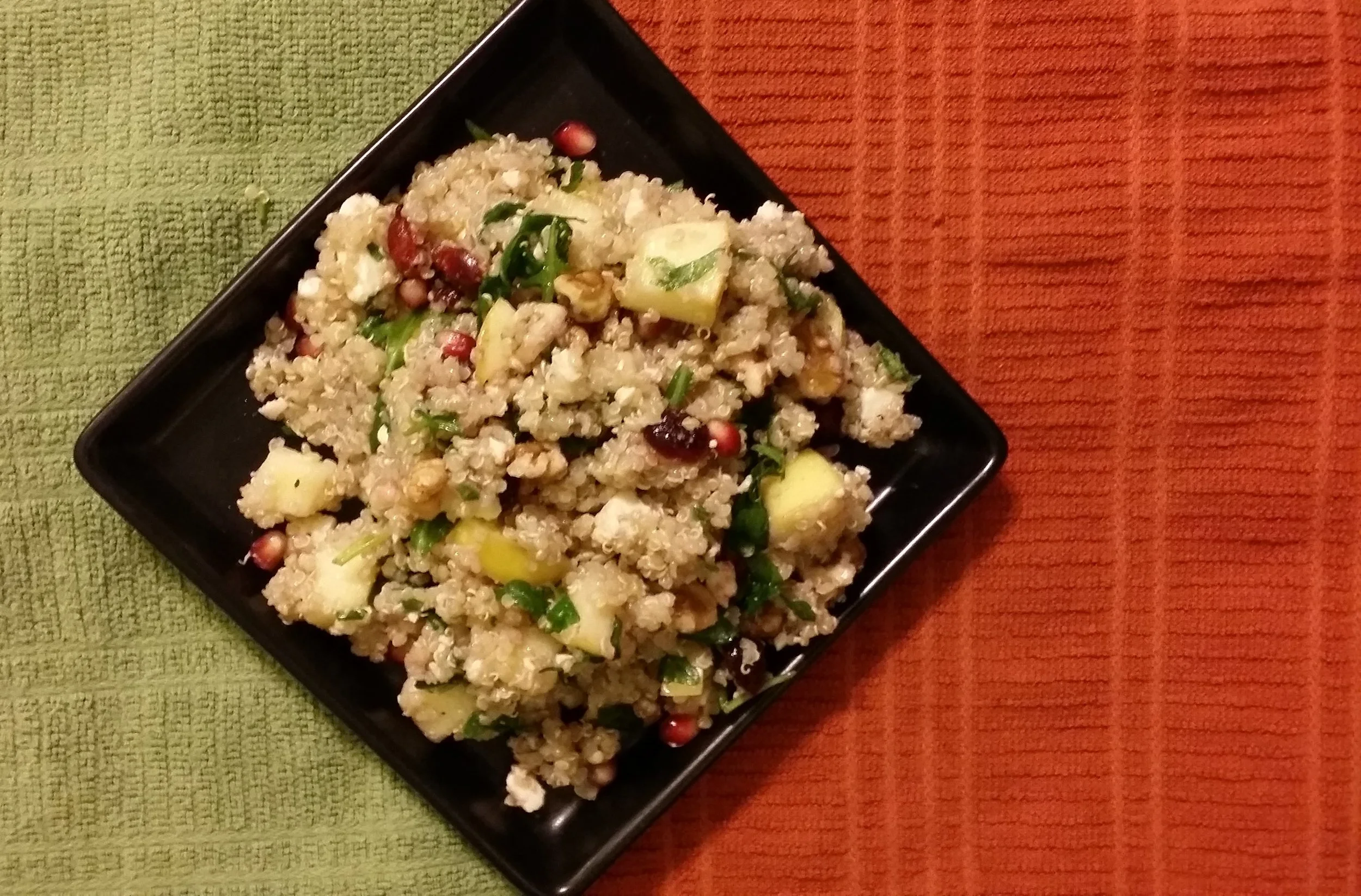 I love this pomegranate quinoa salad , not only is it loaded with protein, healthy fats, and fibre, but also phytochemicals!