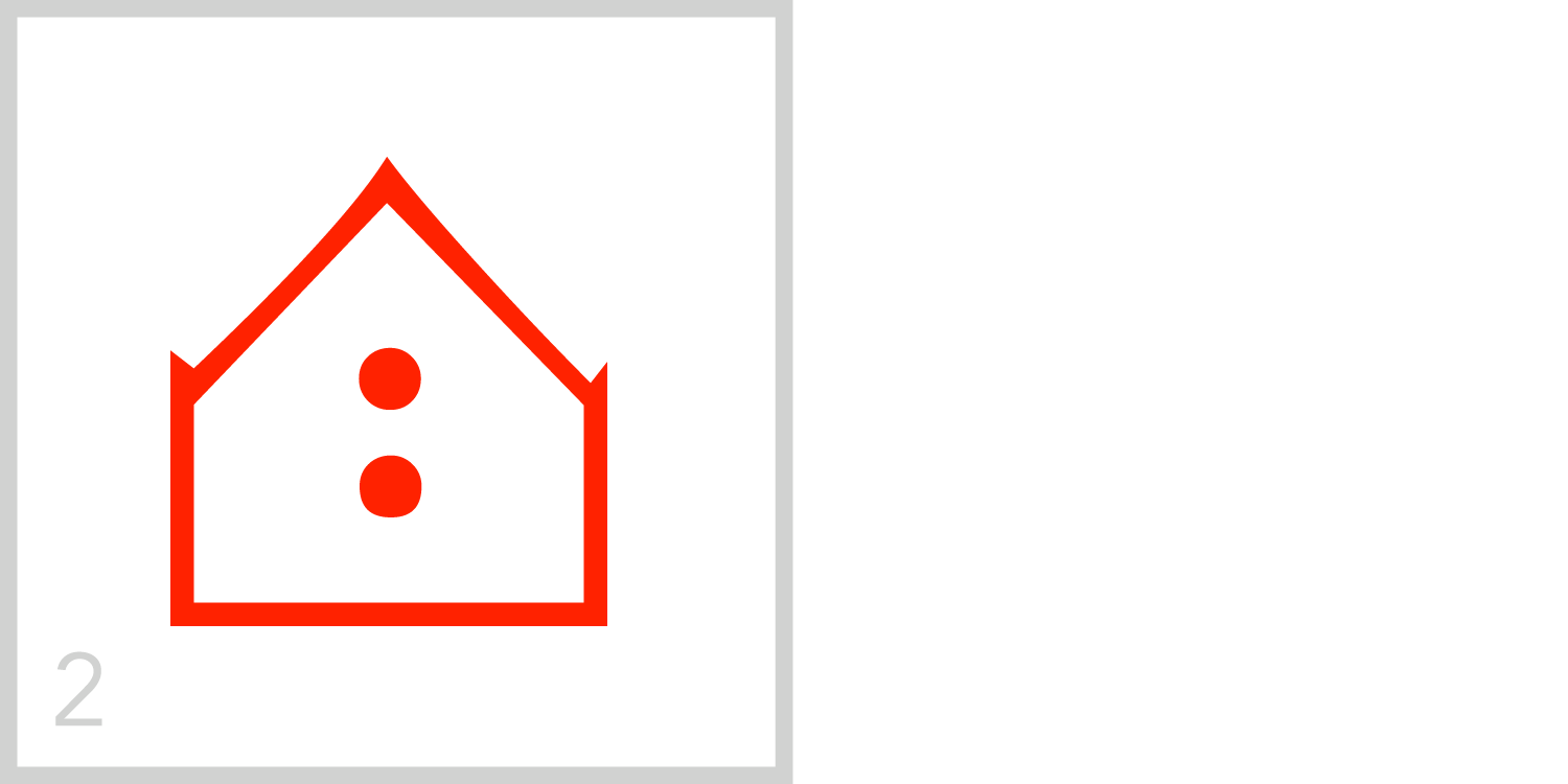 2 The number two has two dots inside.