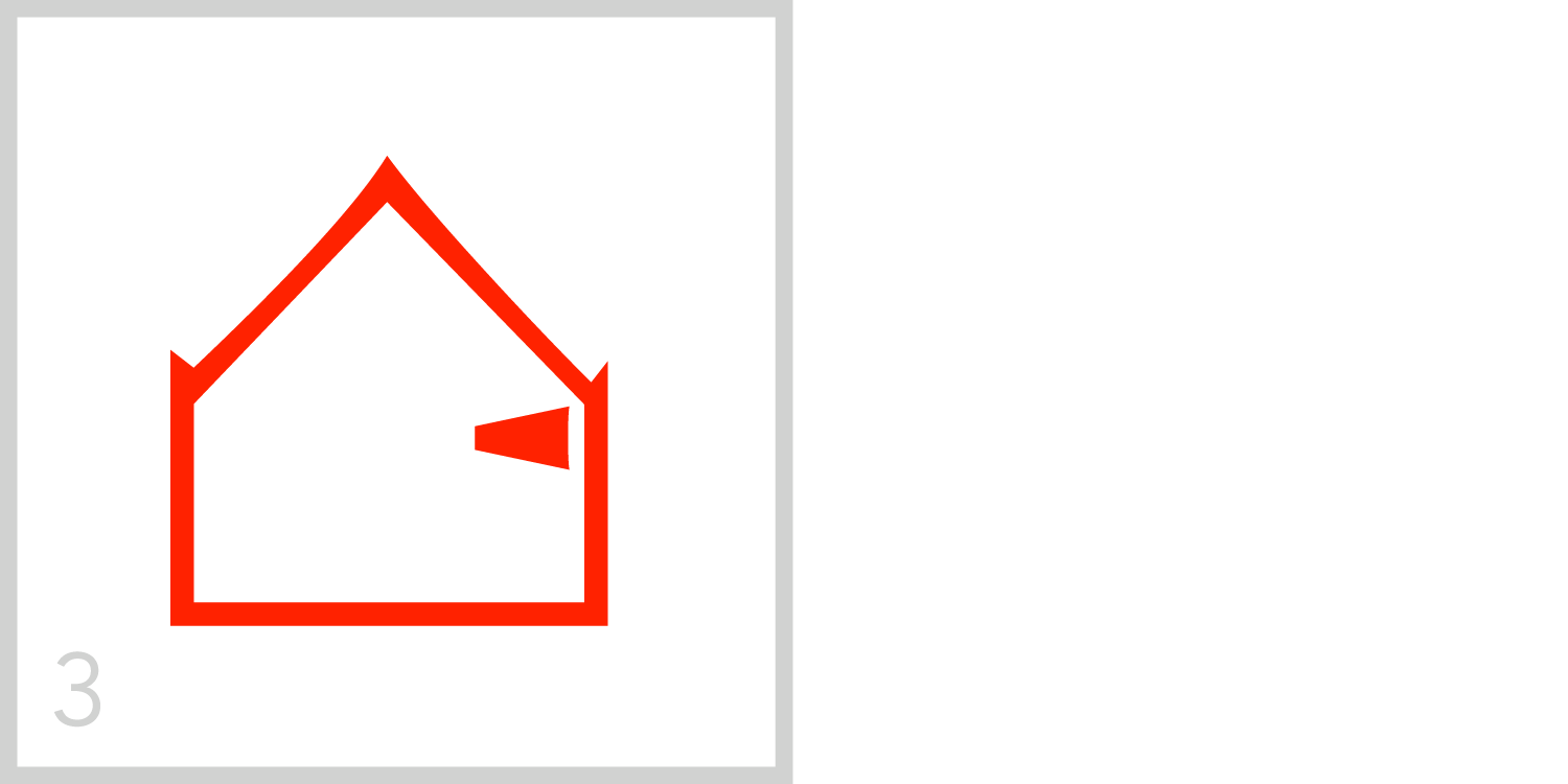 3 The number three has a barb on the right side of the frame. It looks like a three and the barb is located where the three would be on the clock.