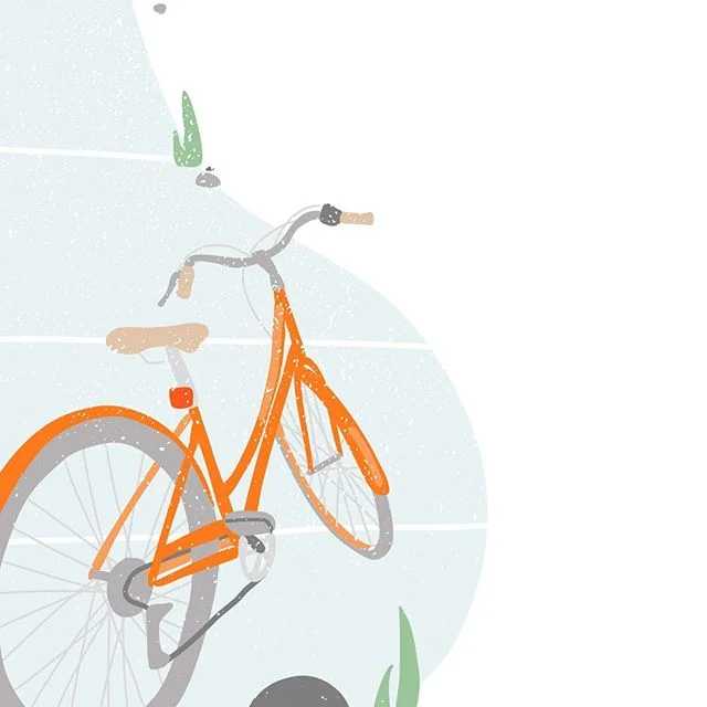 Close-up of one of the illustrations created for my Shmom&rsquo;s summer themed notepad set 🤗☀️
.
#illustration #vectorillustration #summertime #publicbikes #bikerides #vectorart #shmom #freelancedesigner #graphicdesign