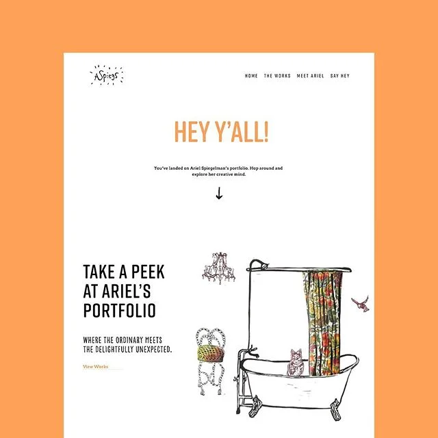 Congrats to @arielspiegelmanart on her new website! We wanted to balance white space / color and quirkiness / professionalism to show off both her amazing work and fun personality. Give her a follow and take a peak at her website at www.arielspiegelm