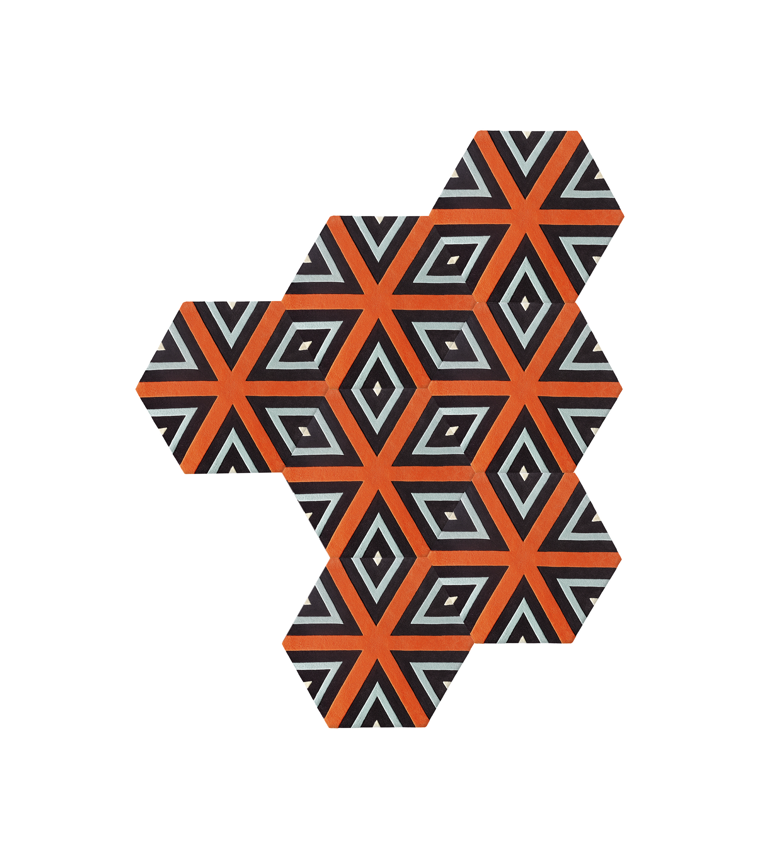 Deconstructed Honeycomb Style: Cubist Quantity: 7 Hexagons Measures: 7'6'' w x 7'9'' h Cost: $3,150 USD