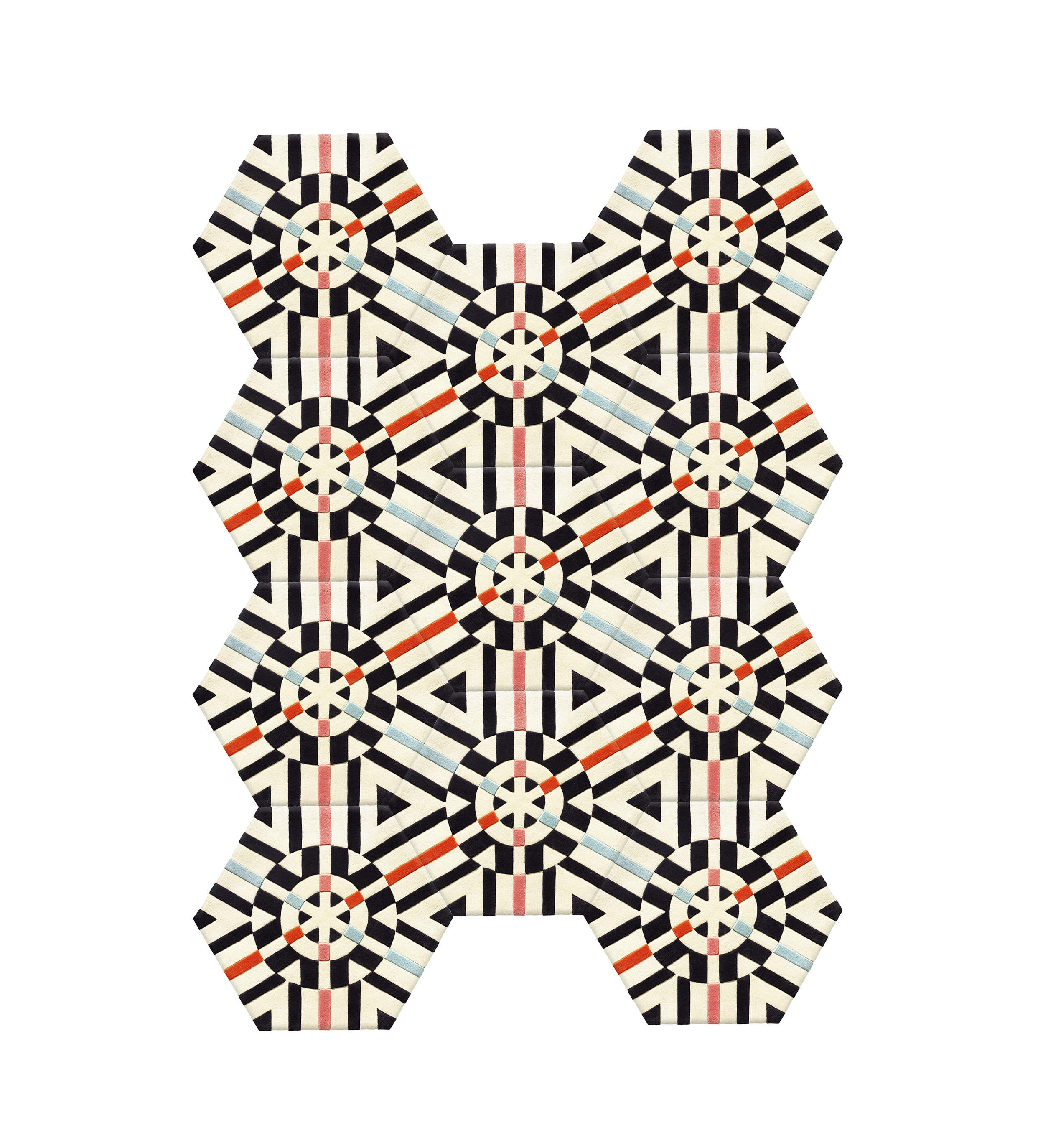 11 Piece Configuration Style: Kaleidoscope Quantity: 11 Hexagons Measures: 7'6'' w x 10'4'' h Cost: $4,950 USD