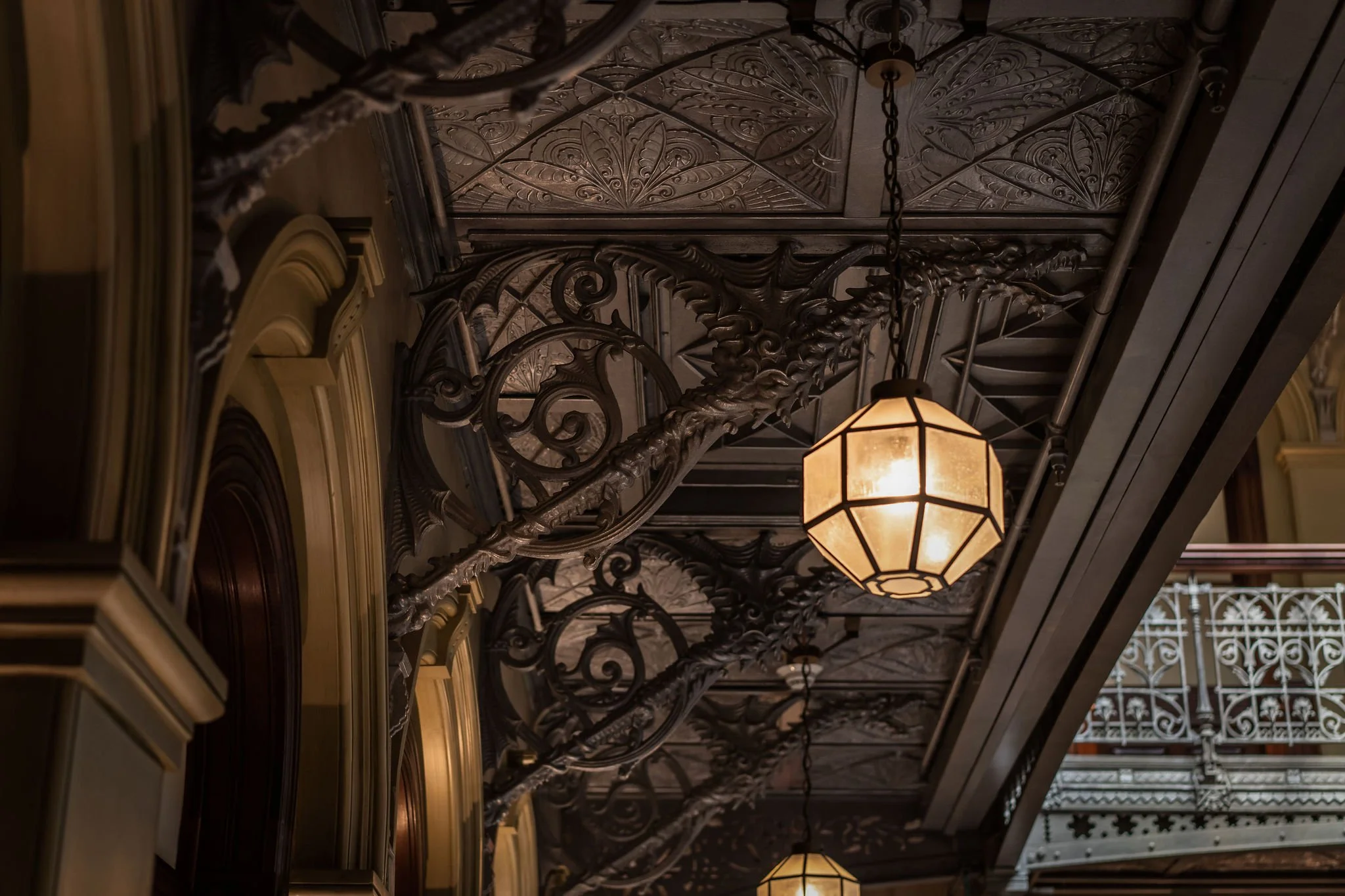  Beekman Hotel Historic Interior Atrium Iron Work Detail Lower Manhattan New York City 