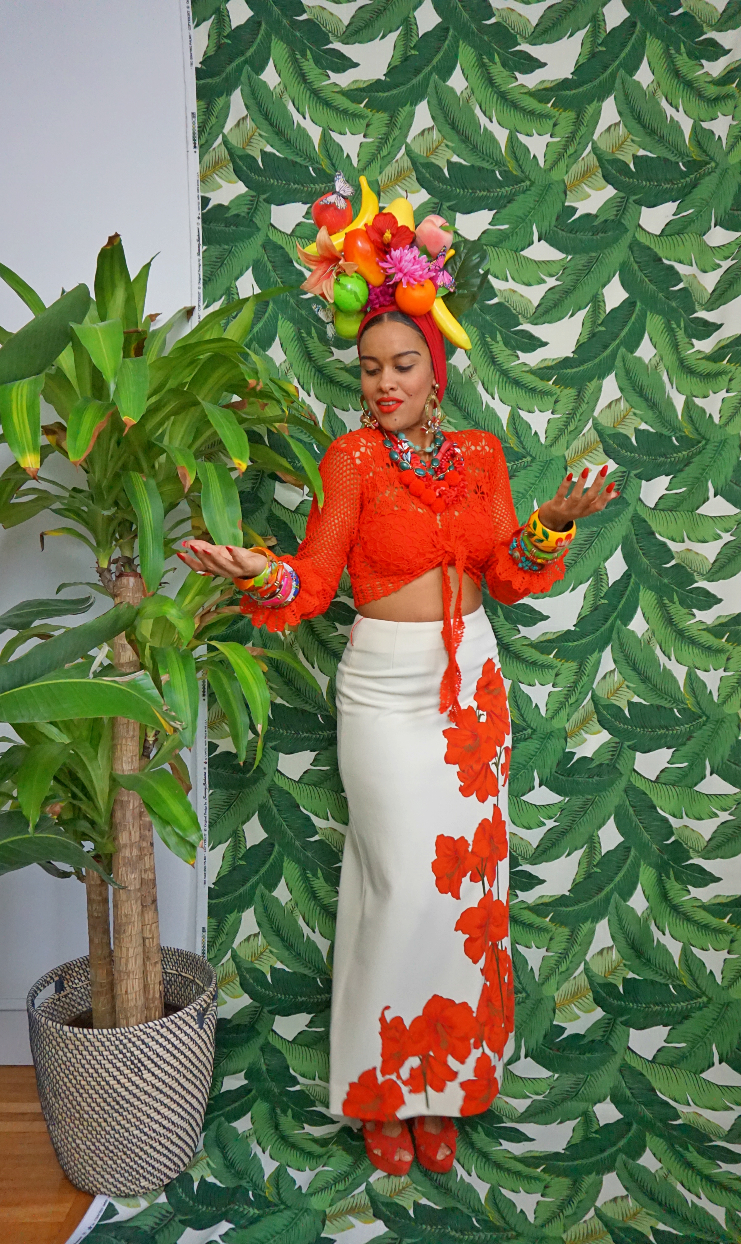 Mens Ladies Tropical Fruit Carmen Miranda Summer Fancy Dress Costume Outfit Hat 