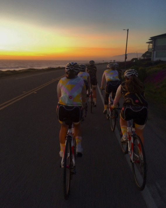 That evening we had our first spin all together, seeing the amazing sunset… in our new kits! #babesinbibs
