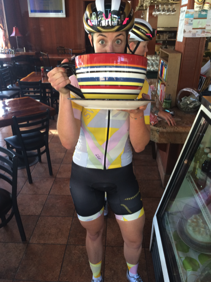 Mid-ride coffee is a Bonus! Doc Birch sure does like her caffeine.
