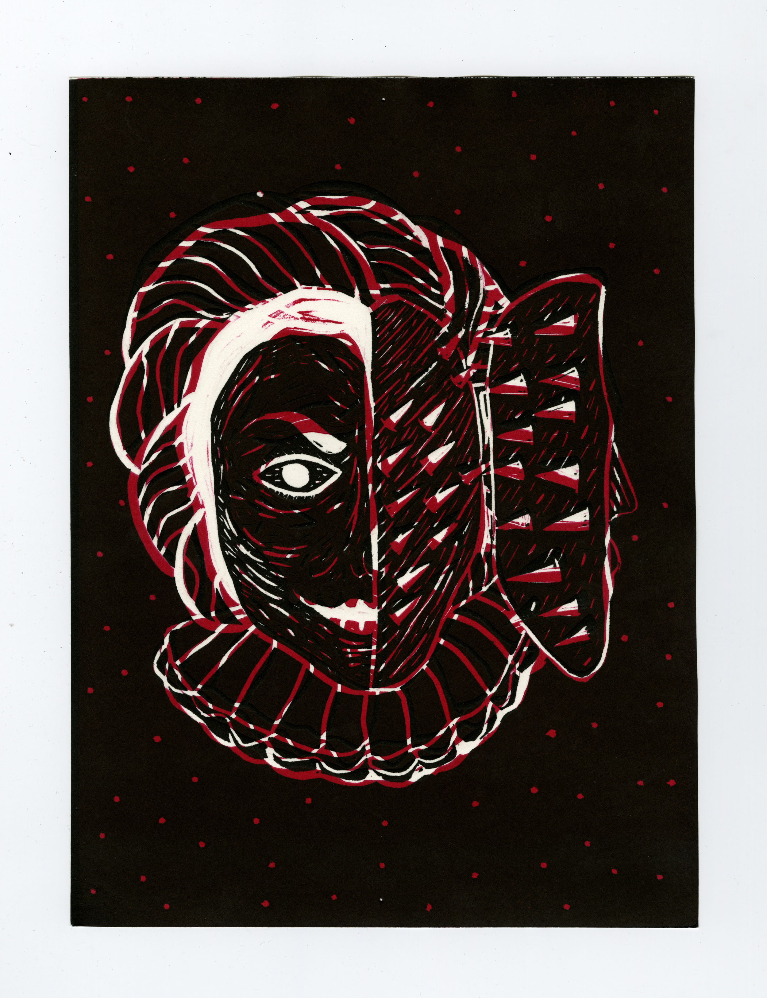 Bathory | Two-color linocut