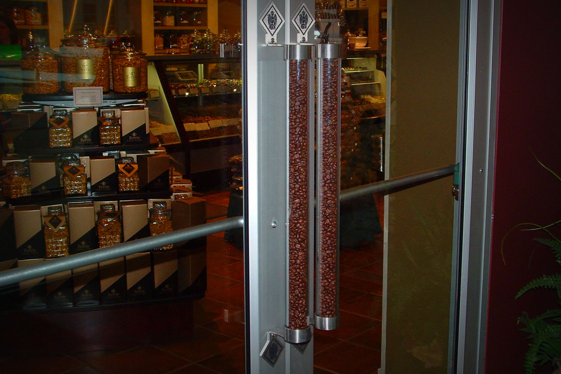 Acrylic door handles - Ferris Coffee & Nut