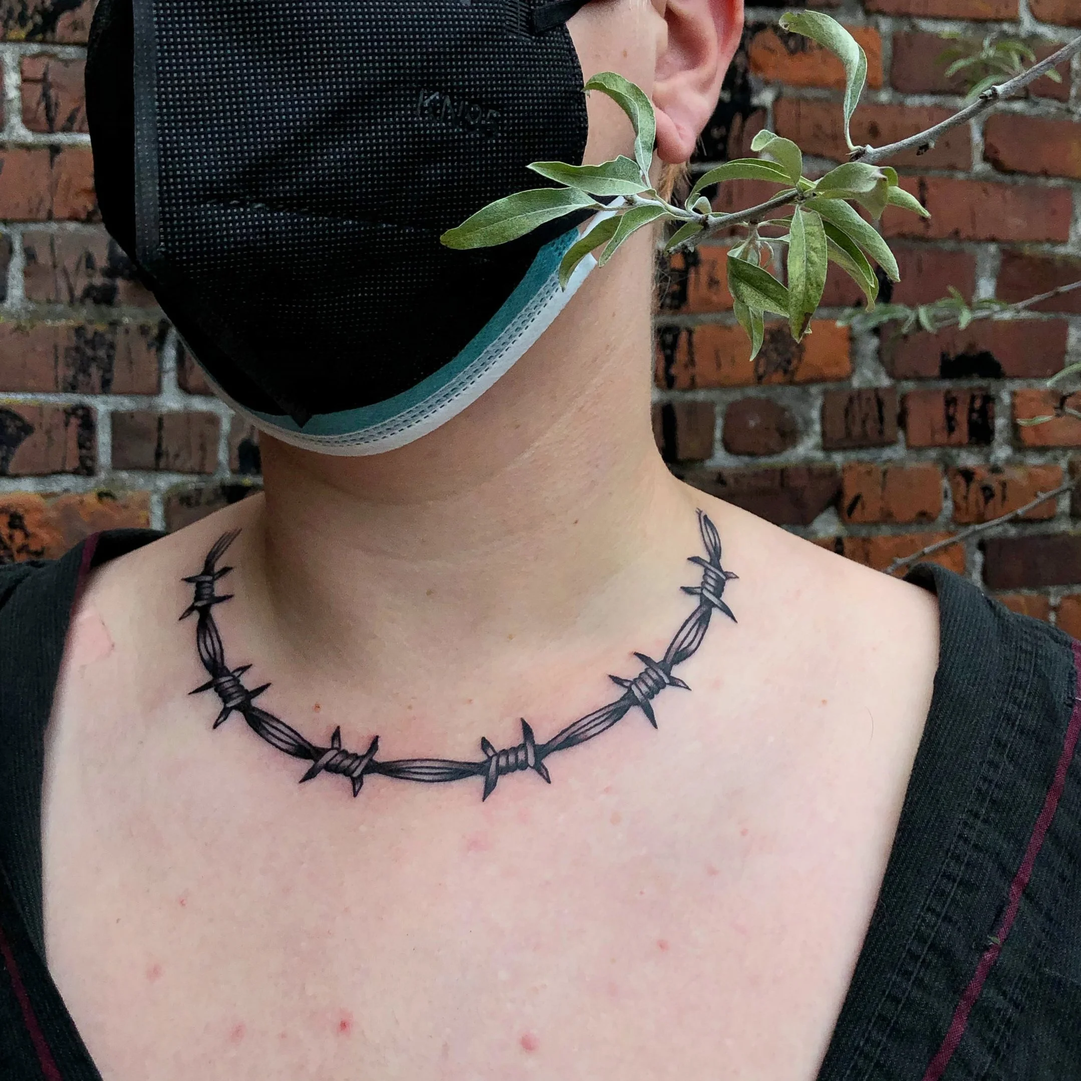 Neck Stitches Tattoo