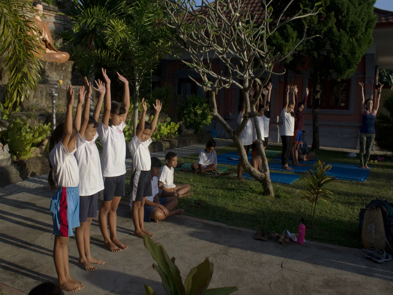 Yogi says arms reach up to the sky...