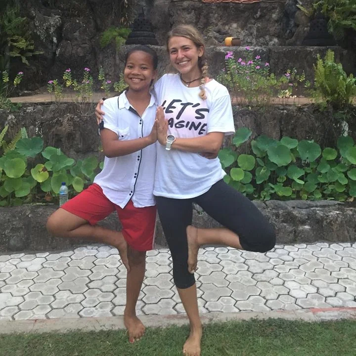 Volunteer Shaylyn with one of our students from Bali Children Foundation - September 2018