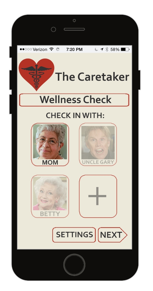 Caretaker App Home Page