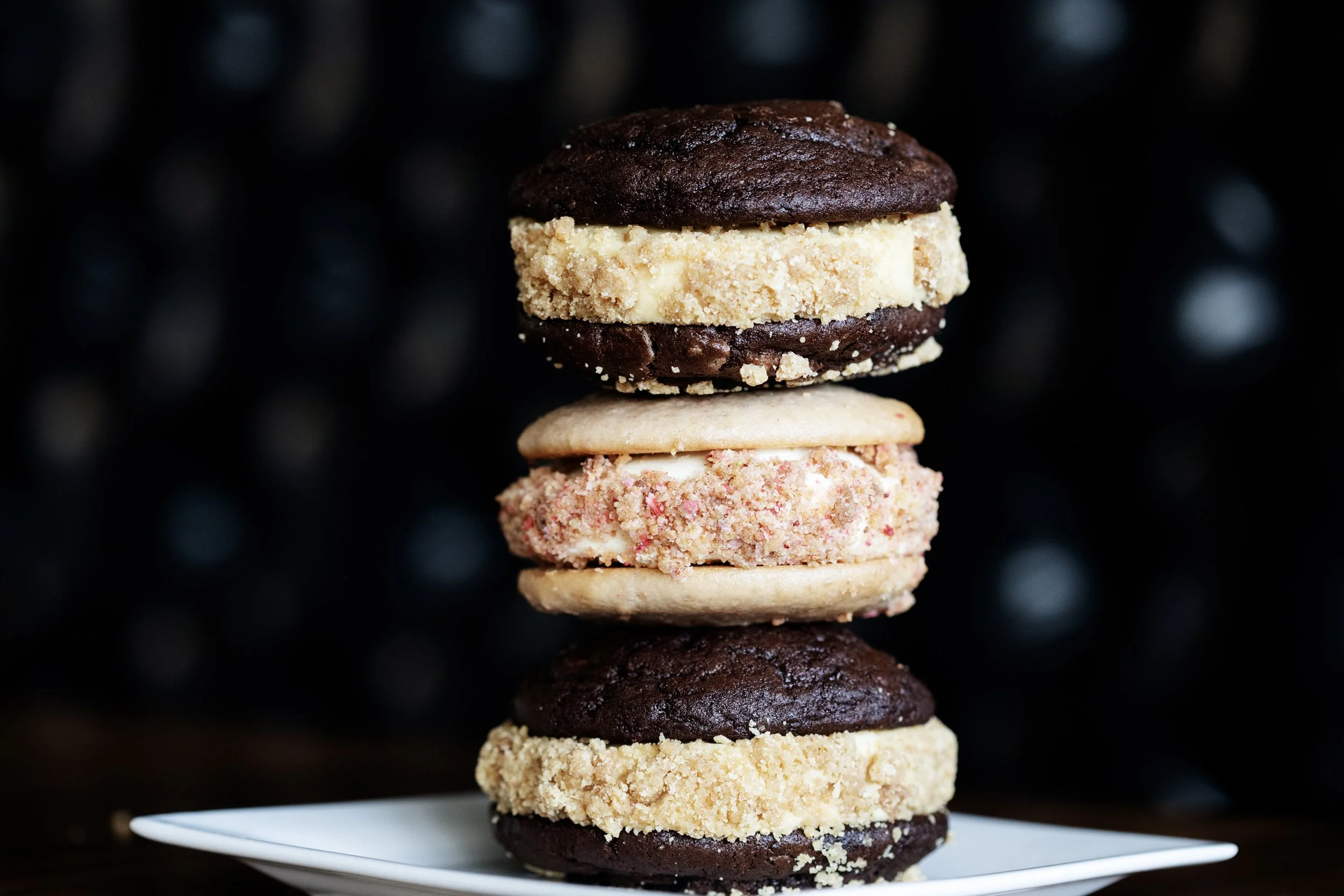 Stack of house-made desserts on the menu at Red Wagon Pizza Co..jpg