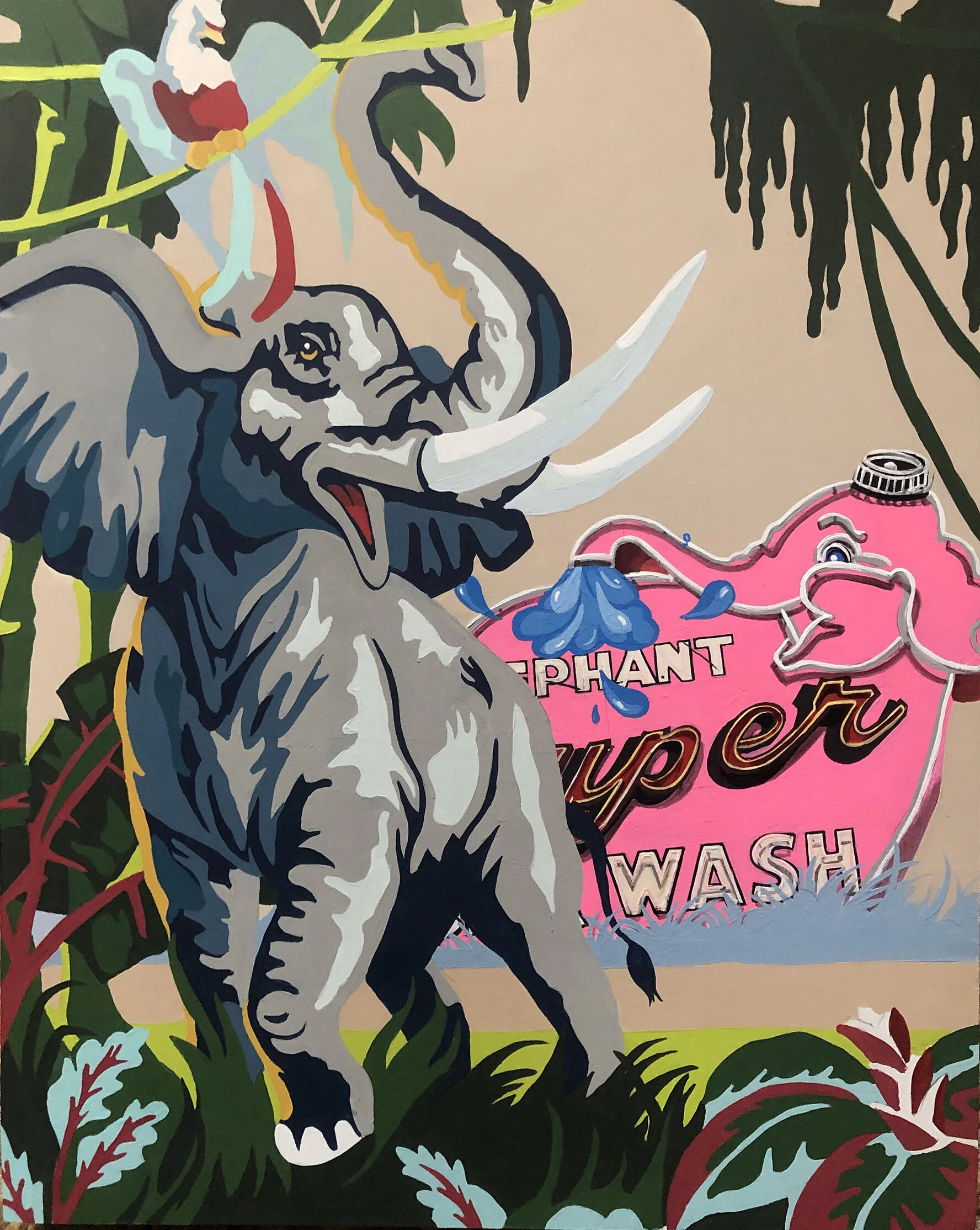 The city elephant visits the country elephant