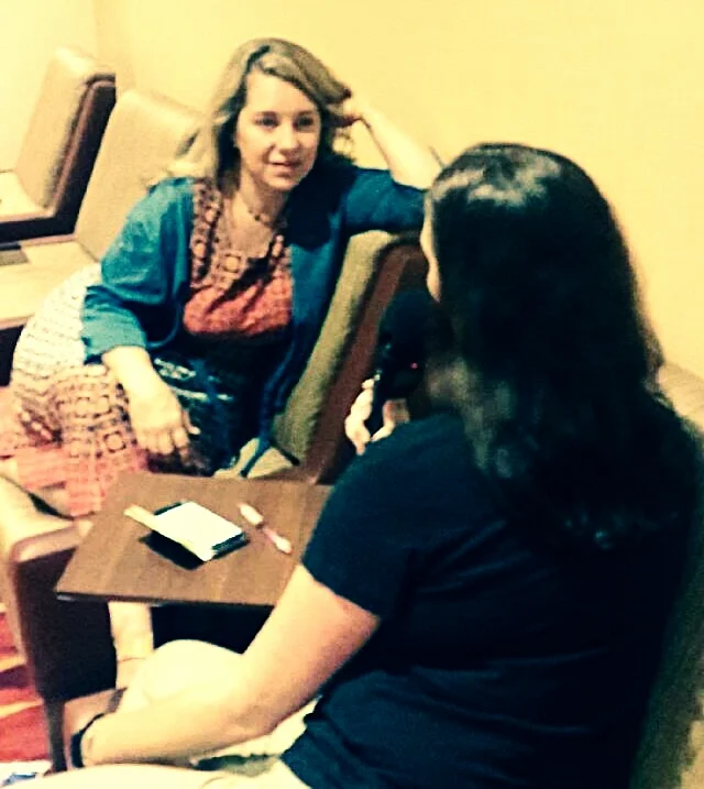 Angie interviewing Cassandra Vieten at the IONS conference