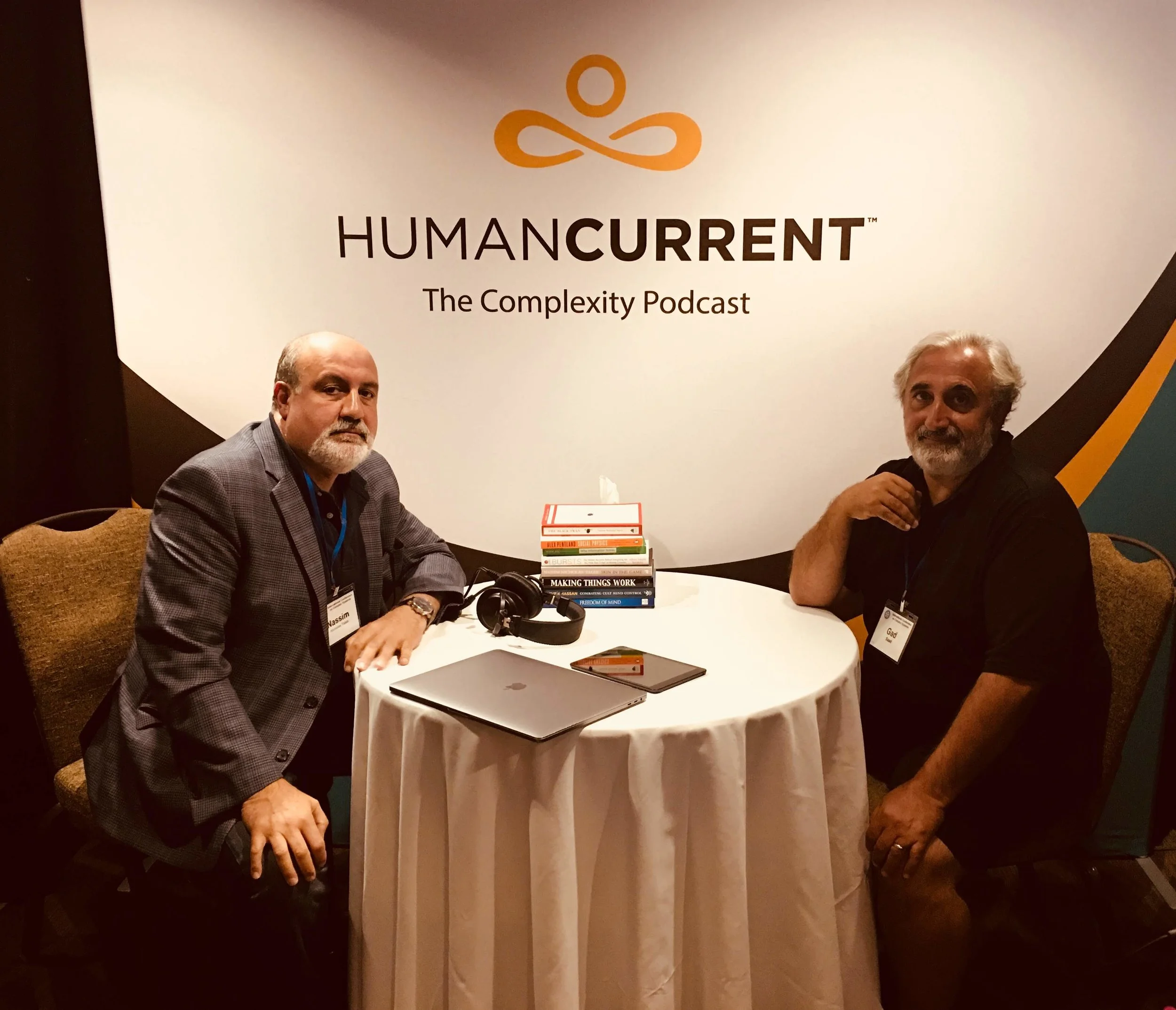 Nassim Nicholas Taleb (left) with Gad Saad (right) at the Ninth International Conference on Complex Systems