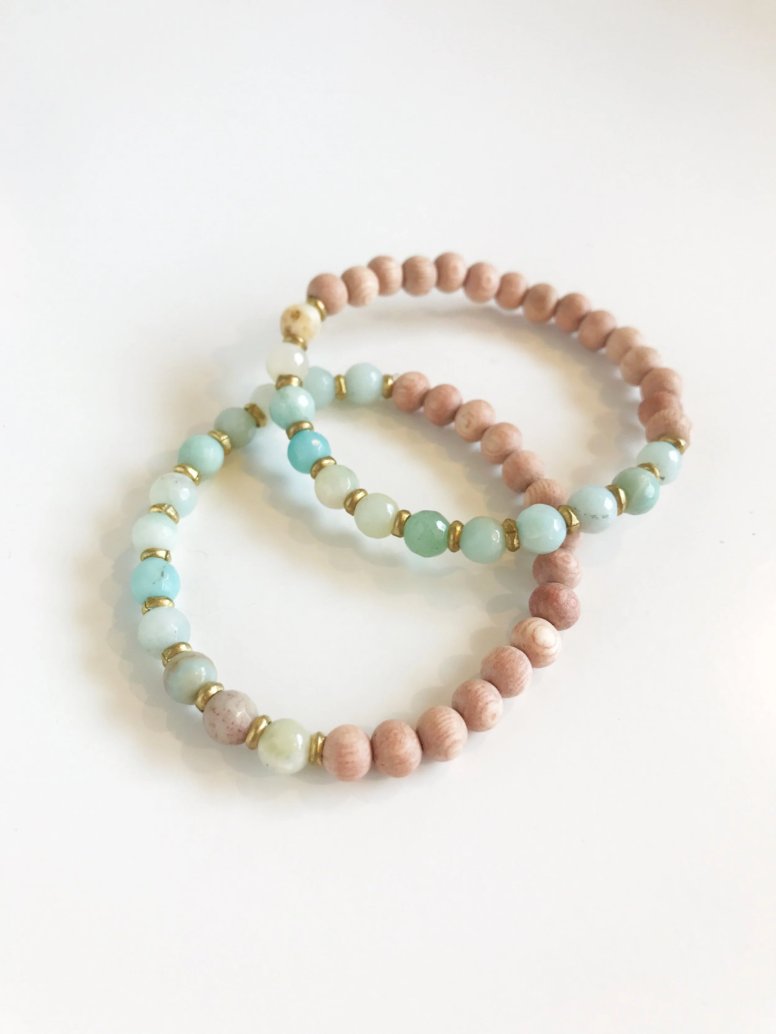 amazonite + rosewood