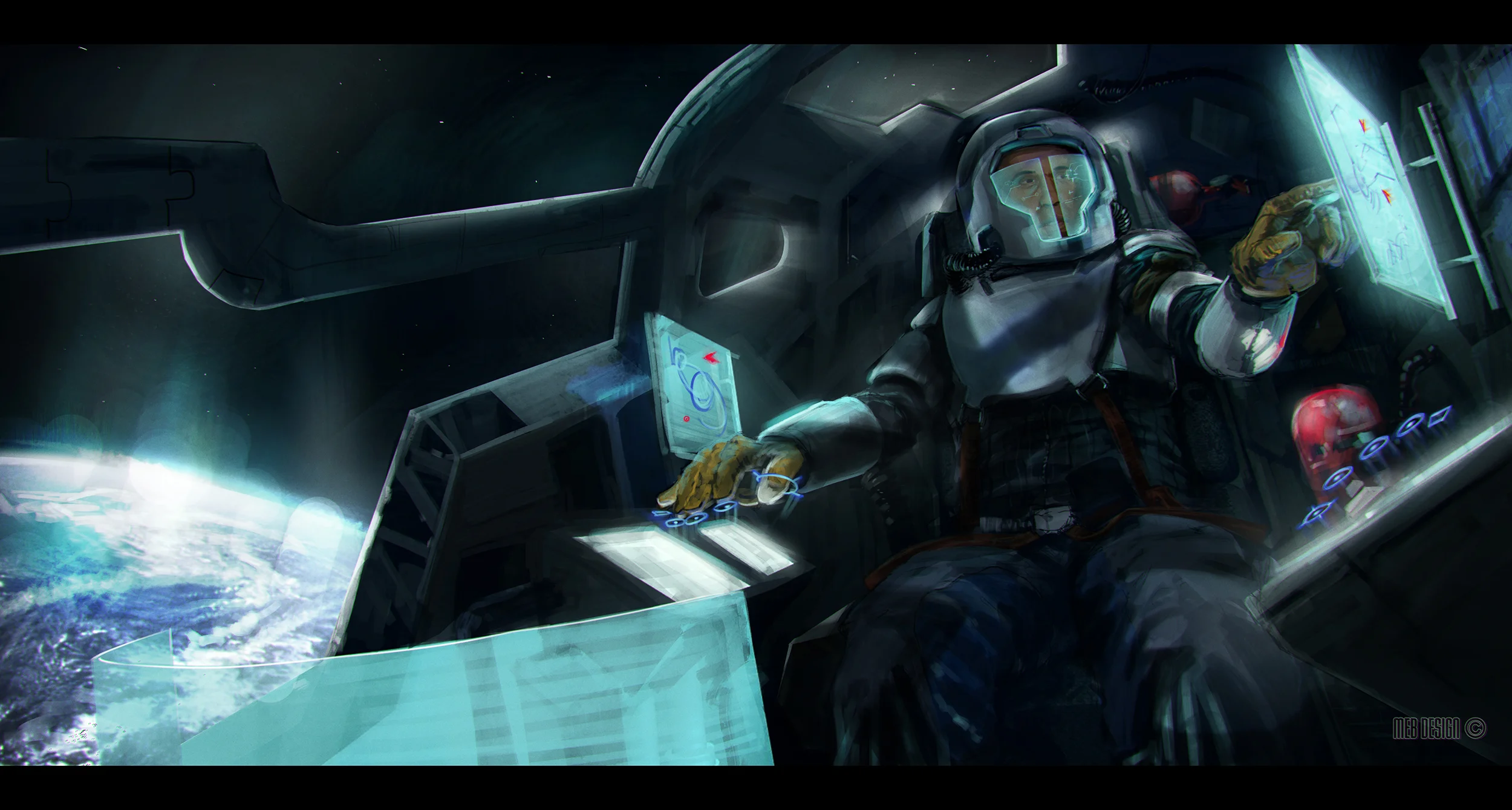 Shipper sets up mission logs after a successful takeoff... story synopsis development with Eden Penketh
