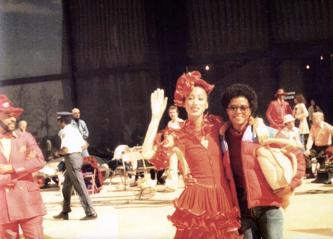 With Diana Ross, 1977, on the set of The Wiz.