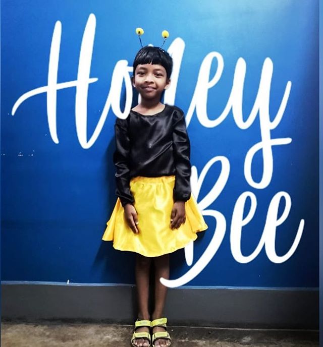 The cutest little honey bee I ever did see. Working with kids is the greatest gift. They&rsquo;re cute, easy to love, resilient, fun, and imaginative. We love what we do. #childrestoration #lovethelittleones #kidsarethebesthumans #honeybee #shessocut