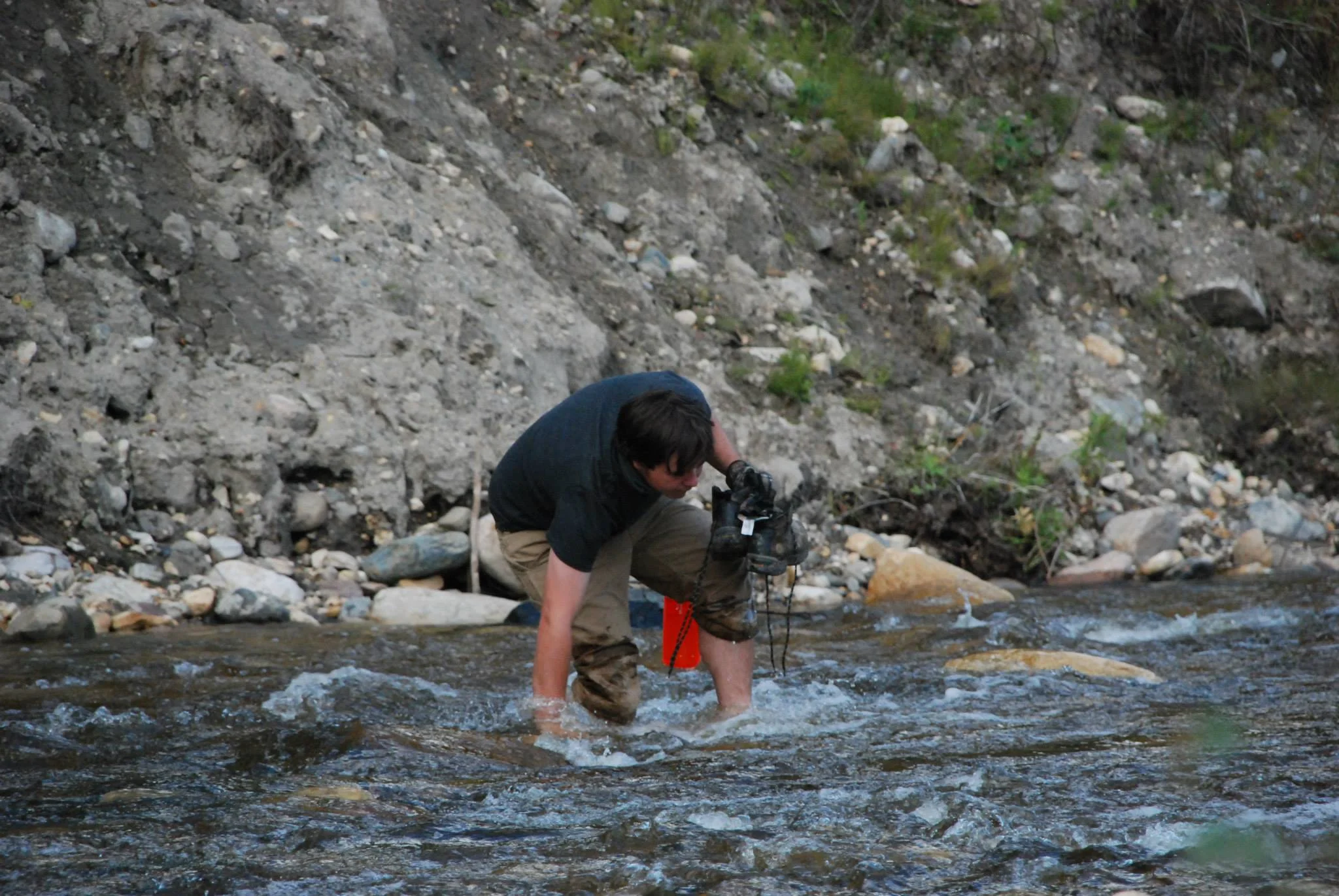 Careful steps required - my brother Matt learning the hard way