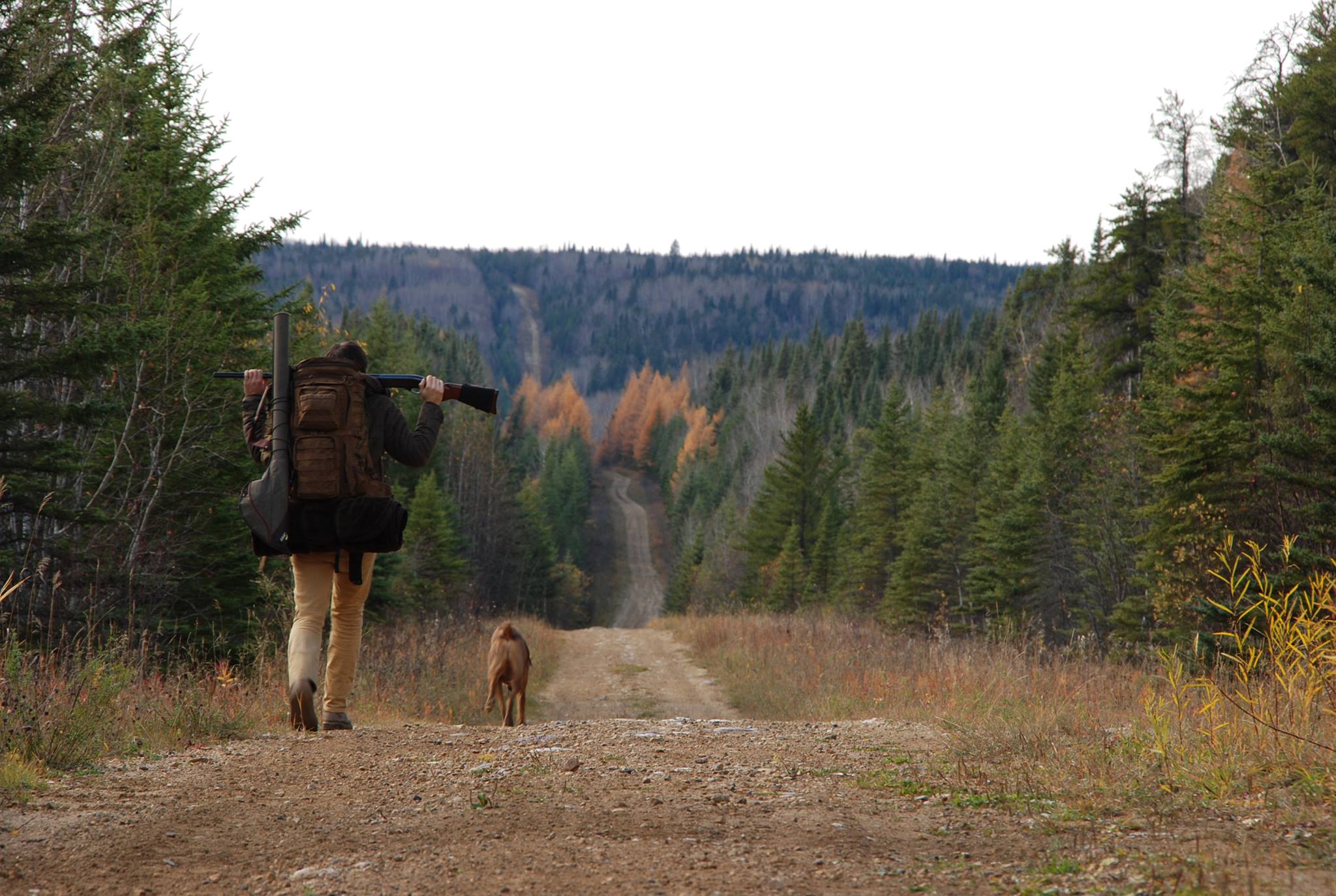 In the spirit of Les Stroud, I had to include a picture of us walking out into the wilderness. 