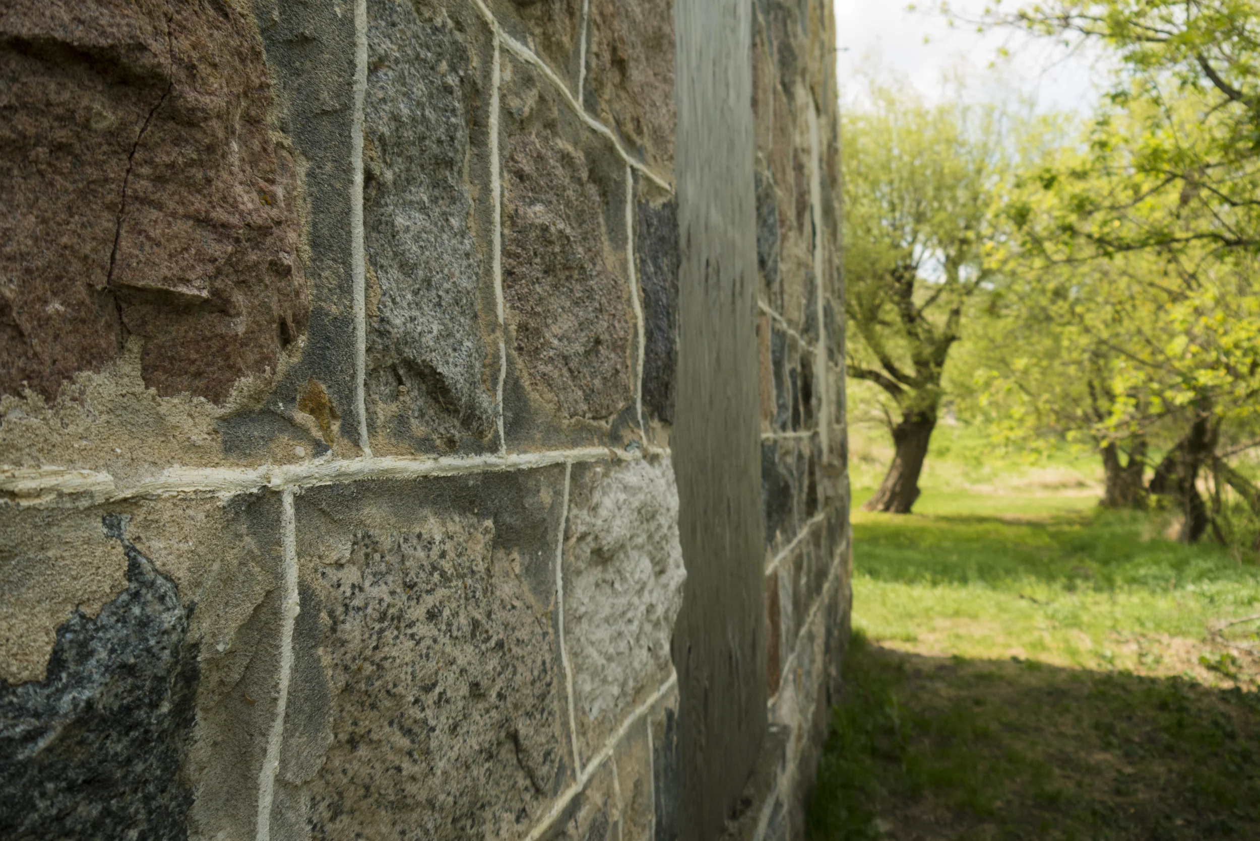 Each stone was gathered by hand, hauled in by horse, then individually carved into the square shapes you see above.