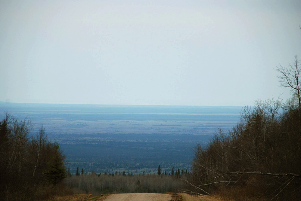 A view of the transition point between the Porcupine and Pasquia Hills