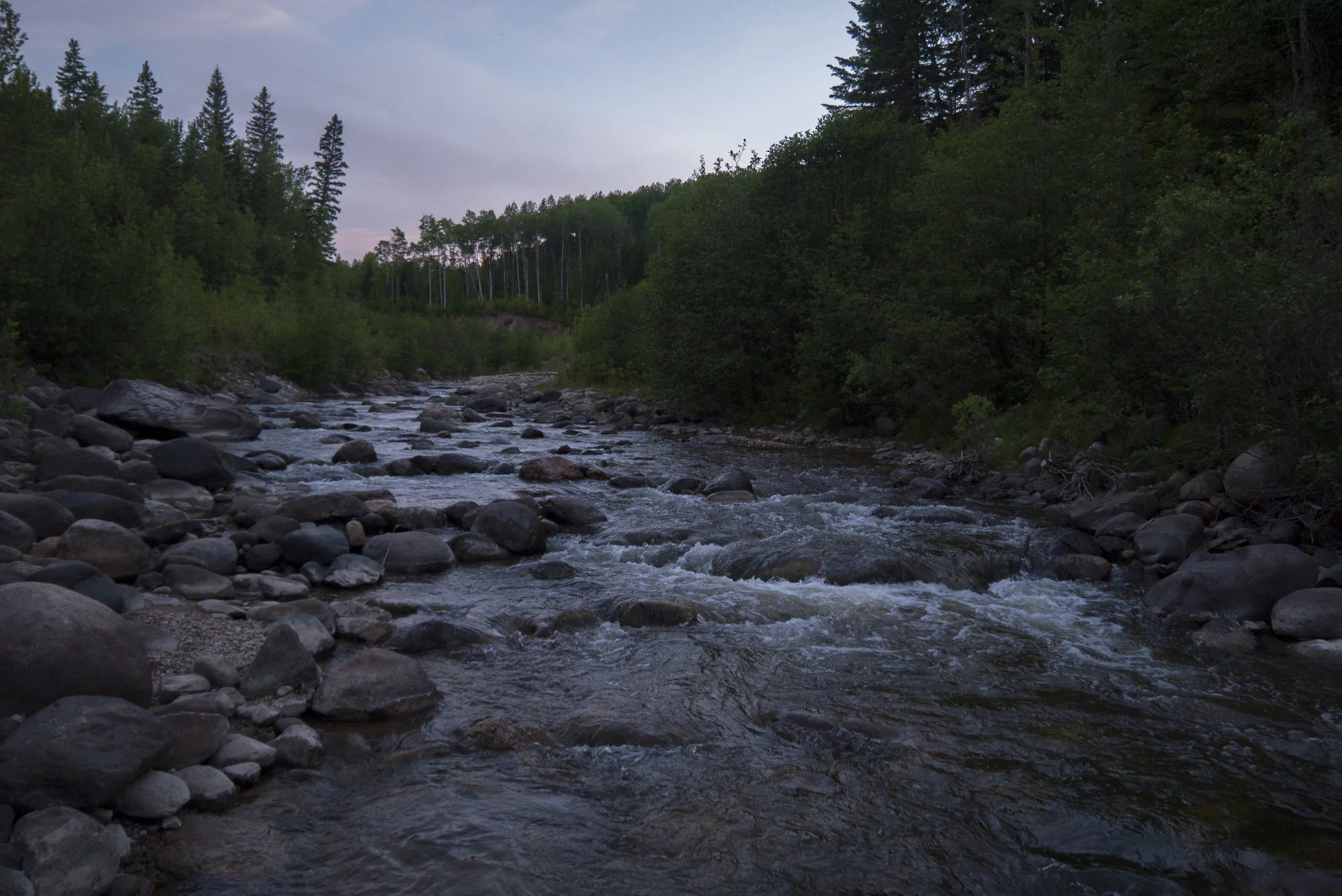 Last rays of sunlight before spending another night along the river.