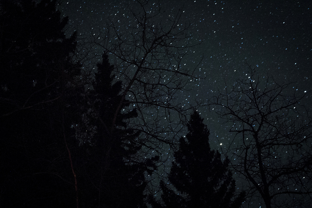 Stargazing on a moonless night.