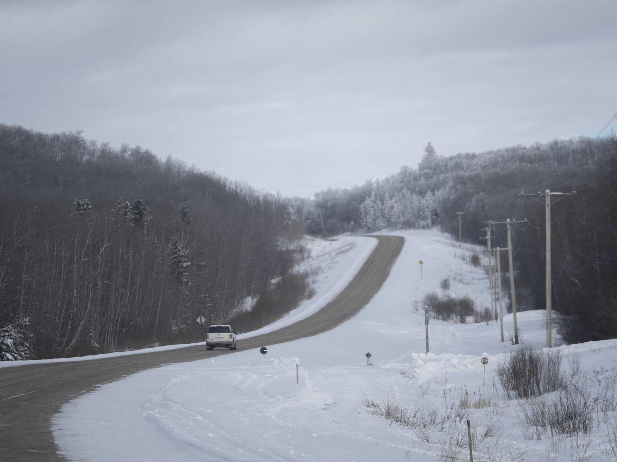 Highway 38 leads us through the treed hills of Greenwater Provincial Park.