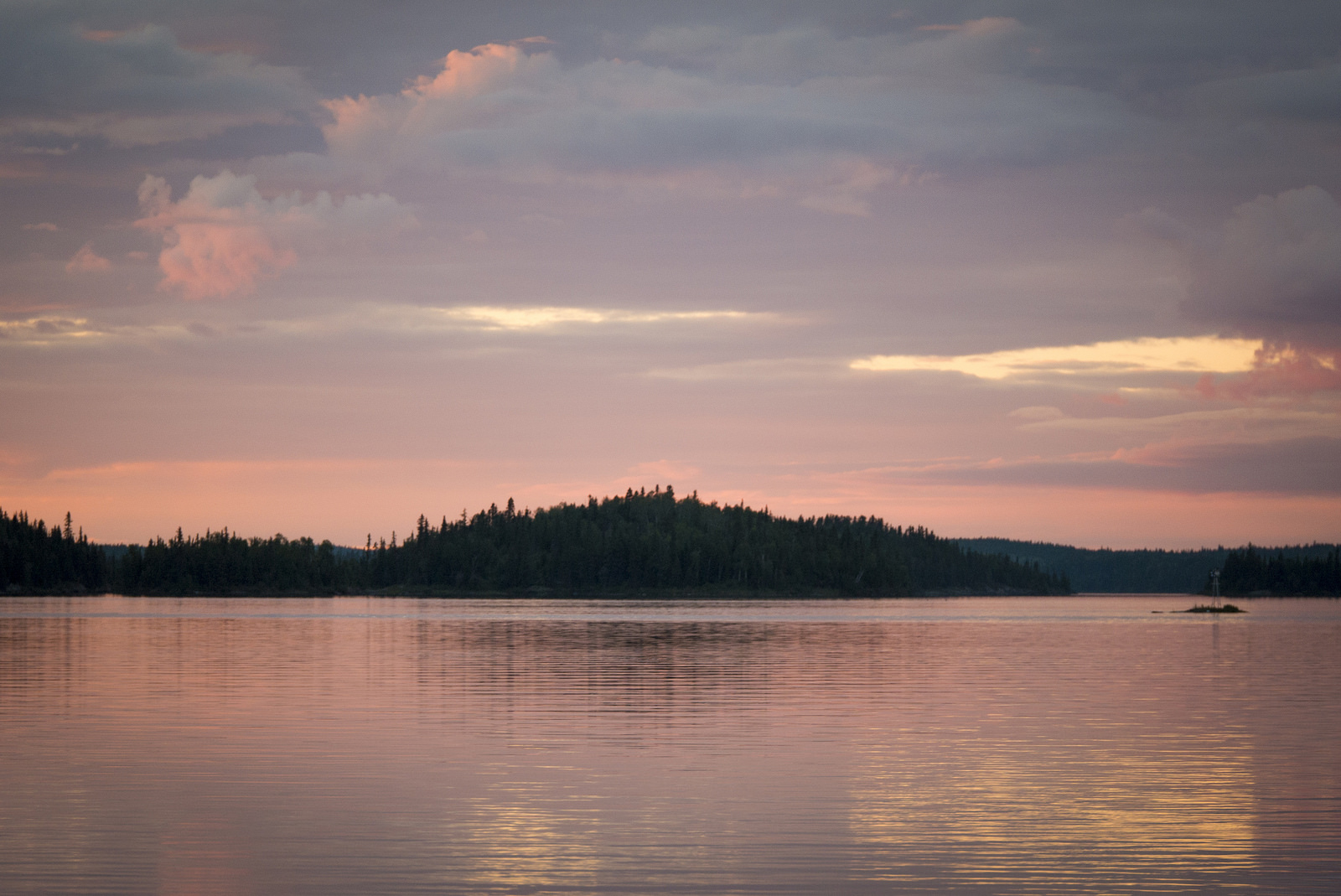 Pink Sky Over Amisk Lake