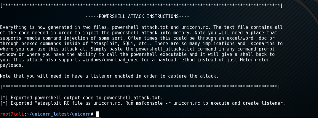 unicorn.py attack generation