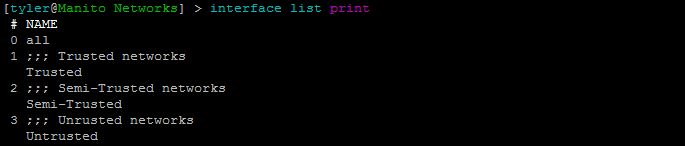 Firewalling Zones with Interface Lists