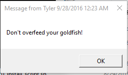 Windows msg command alert