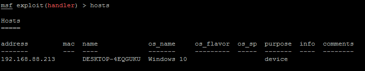 Initially compromised host