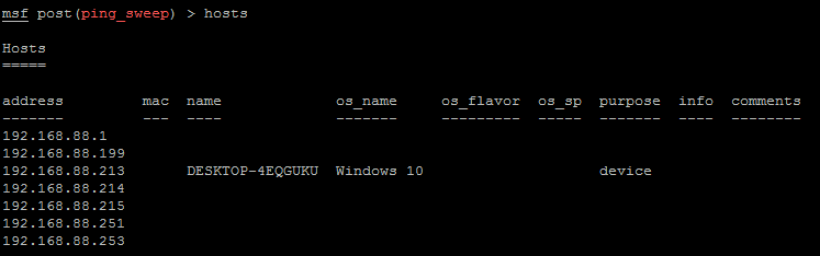 Ping Sweeps with Metasploit