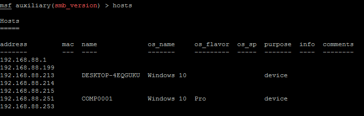 Discovered Windows 10 computers