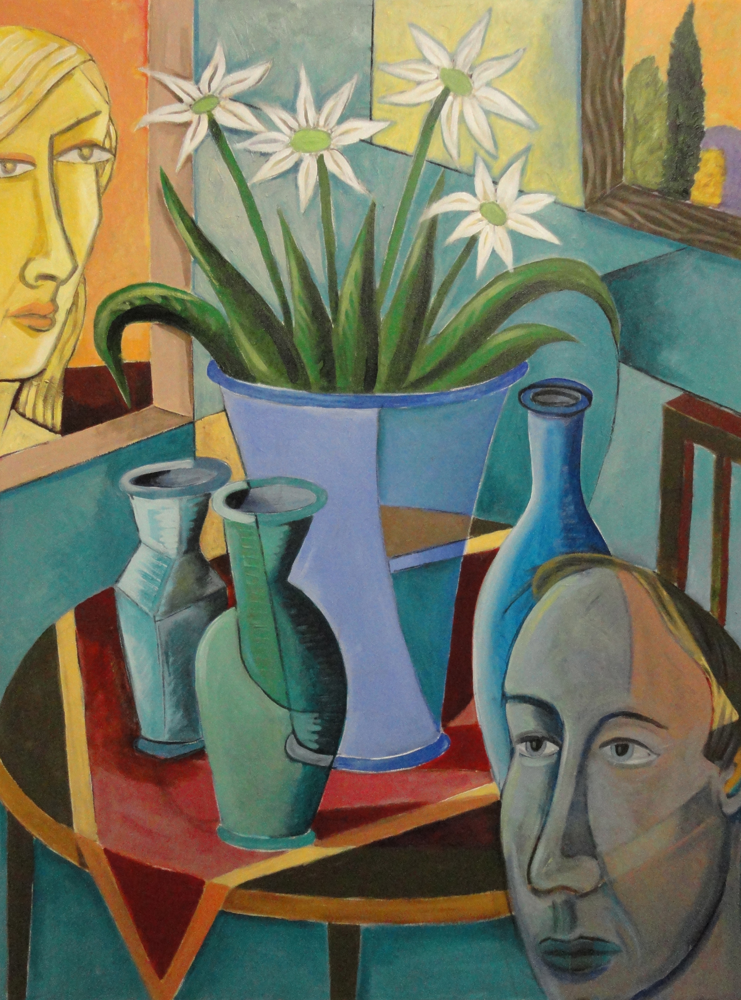 Interior with Blue Bottles 40x30 a/c 2014