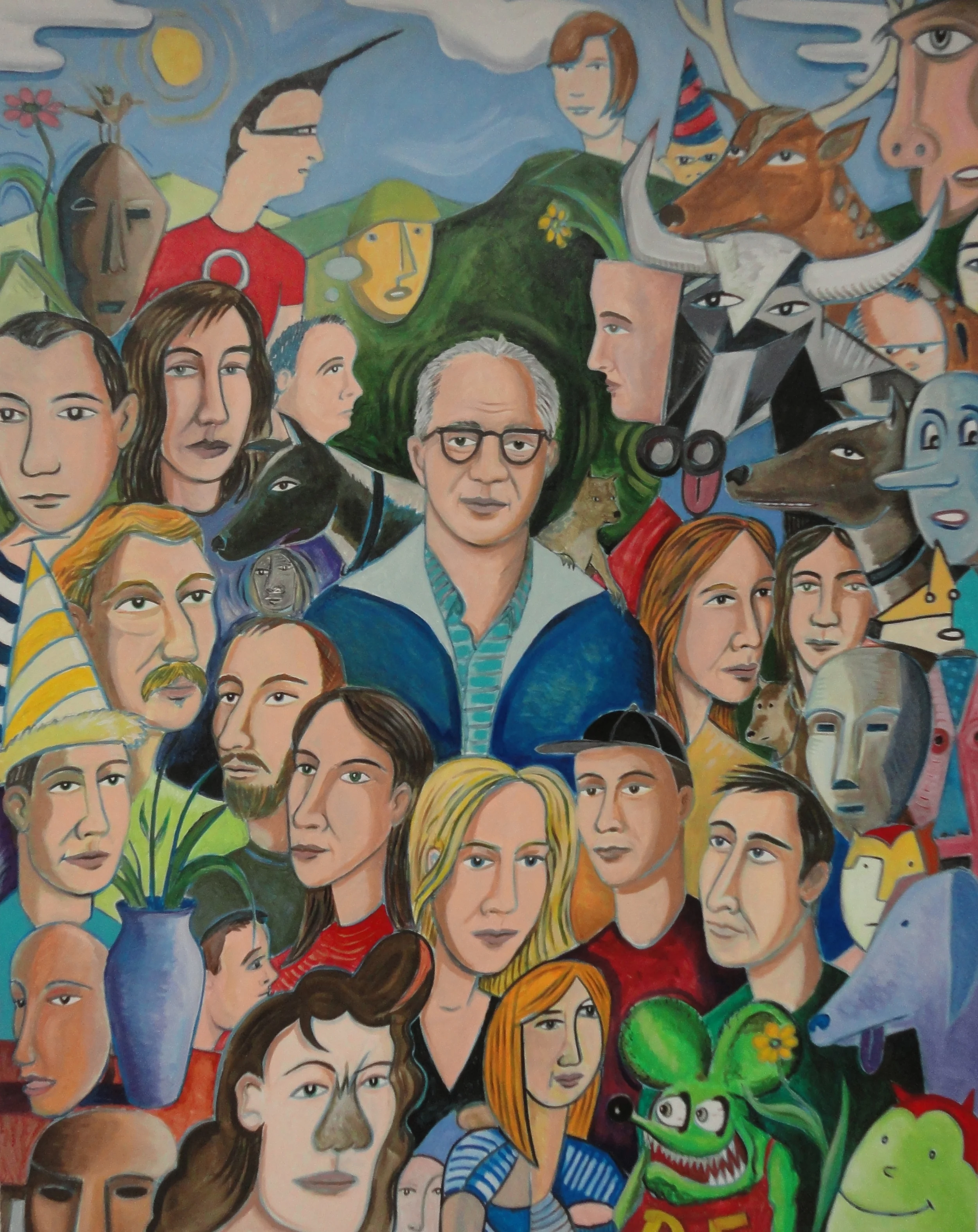 Self-portrait after Ensor a/c 60x48 2014