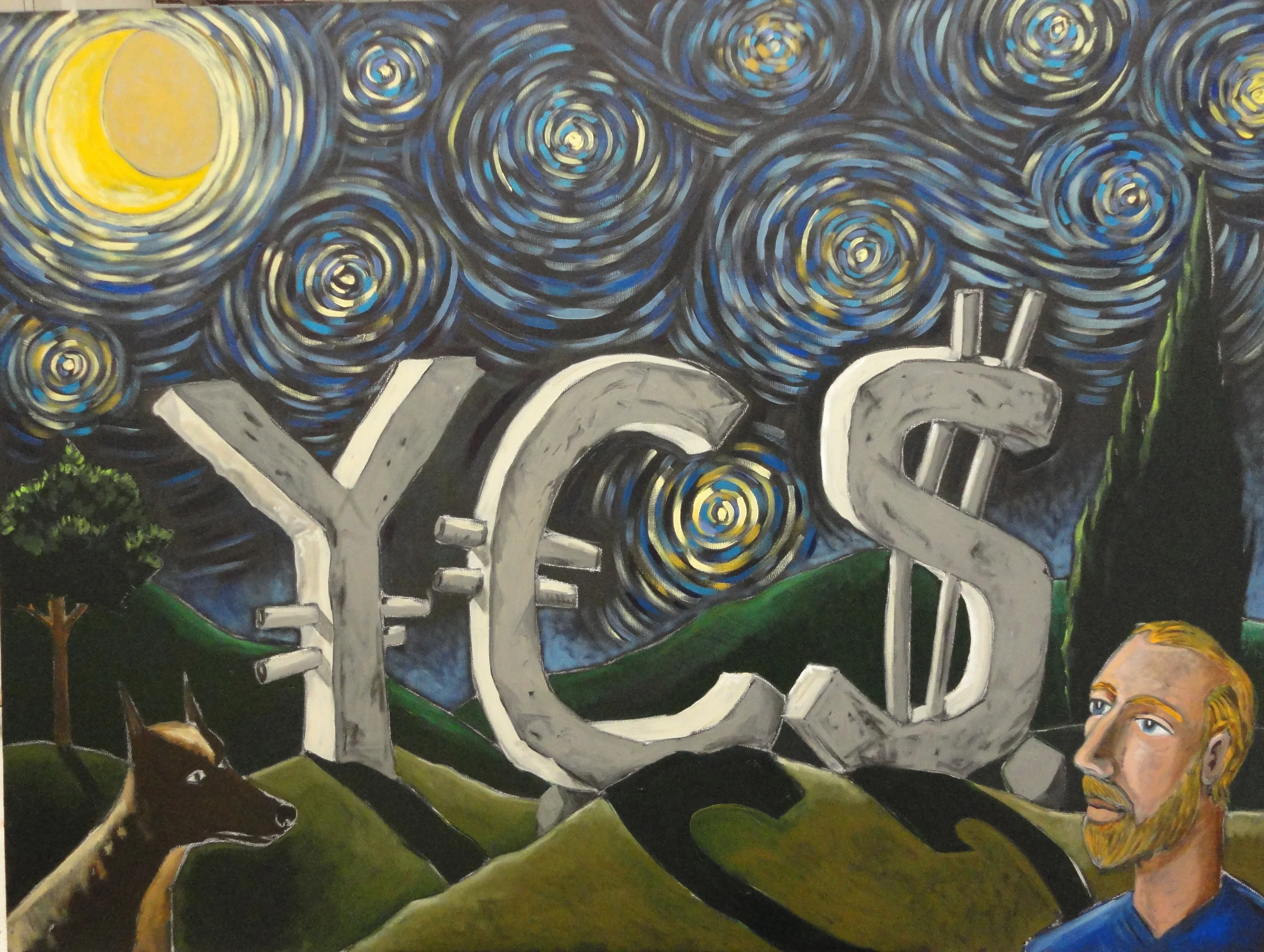 Starry YES 30x40 acrylic on canvas 2012