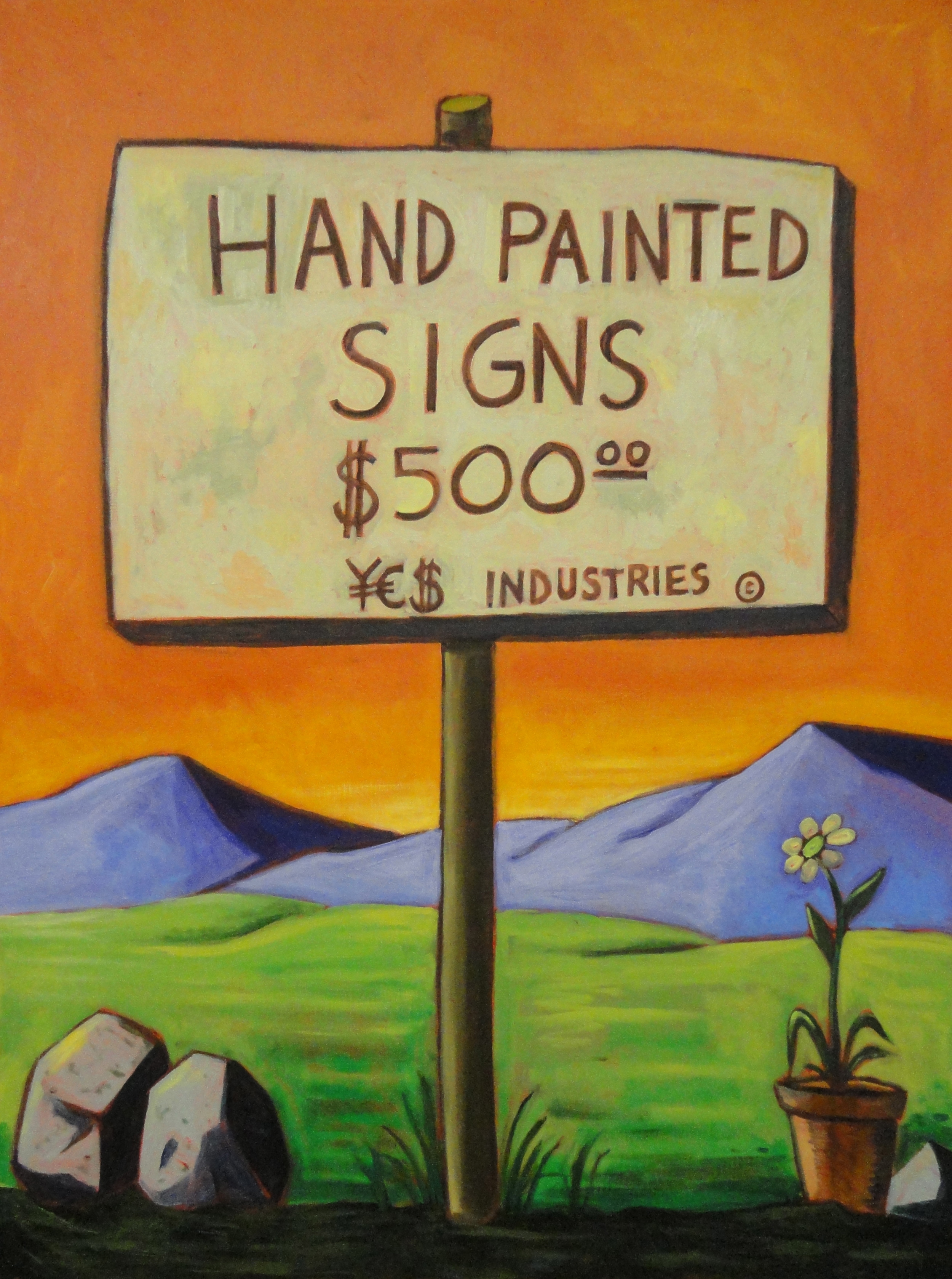 Hand Painted Signs 40x30 acrylic on canvas 2011