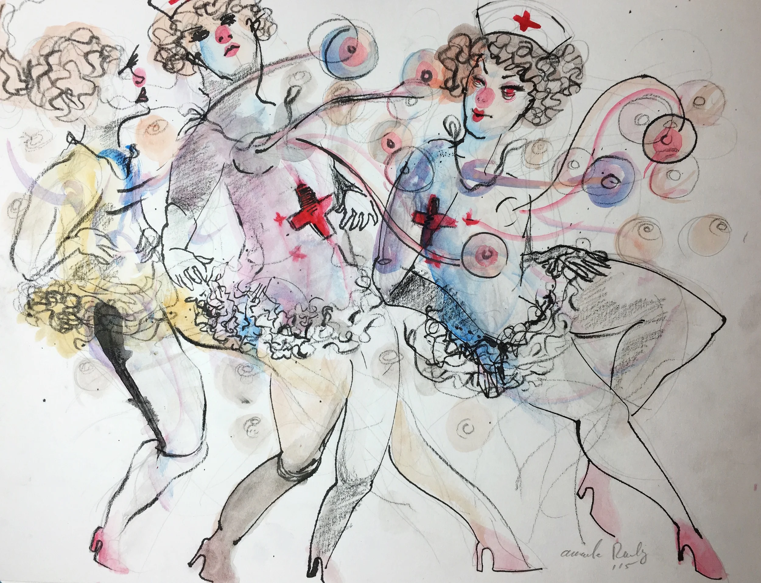 Jenny Rocha and The Painted Ladies (Drawing available for purchase)