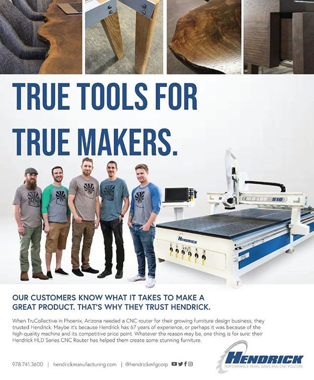 Look Mom, we famous!! Thanks to @hendrickmfgcorp for the shoutout and for manufacturing such an awesome piece of equipment.

#furniture #furnituredesign #design #designer #Interiordesign #woodworking #Wood #craftsmen #Madeinamerica #smallbusiness #ar