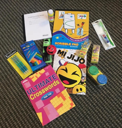 Here is what was in each of the over 100 Self Care Kits