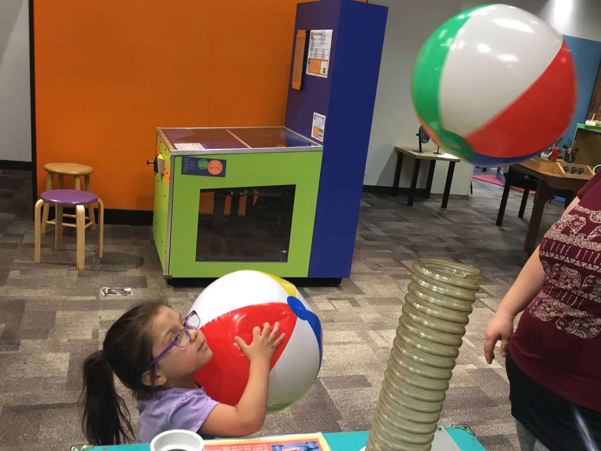 Family members involved in the IOSS Counseling group enjoy some Science Center activities during a Family Fun Night organized to allow parents and families opportunities to relax and have a fun time.