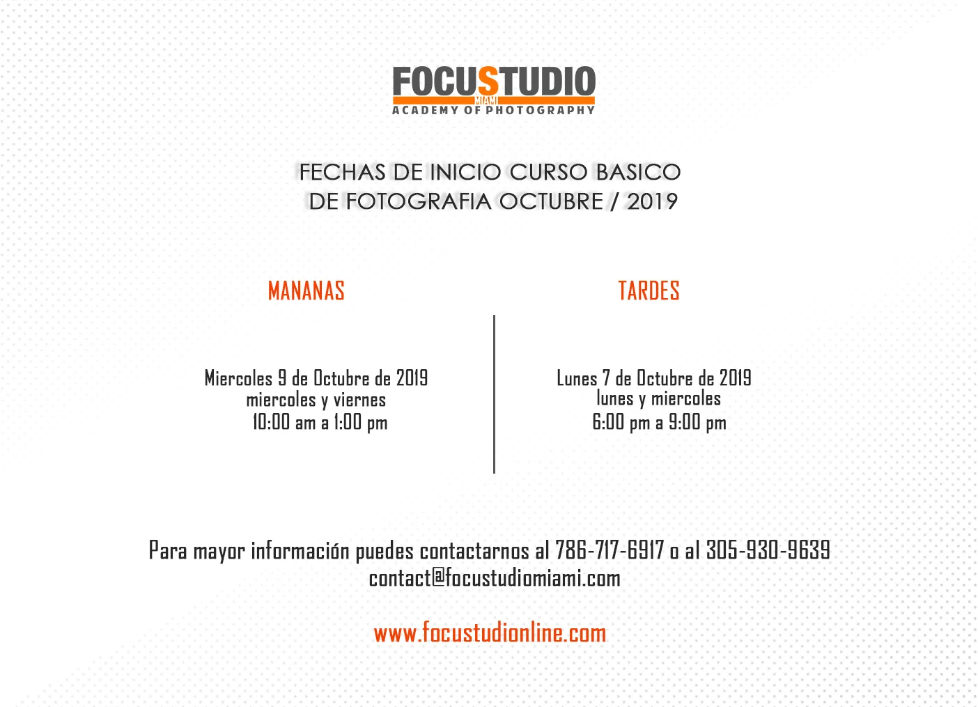 Estudia Fotografia Profesional con nosotros en este mes de Octubre!!