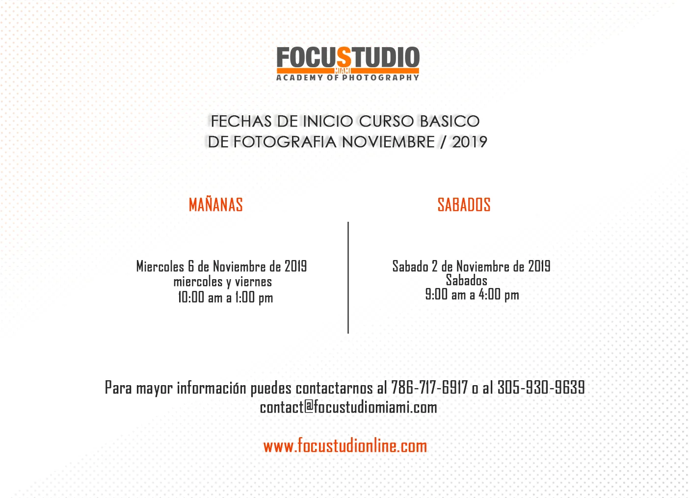 Estudia Fotografia Profesional con nosotros en este mes de Noviembre!!