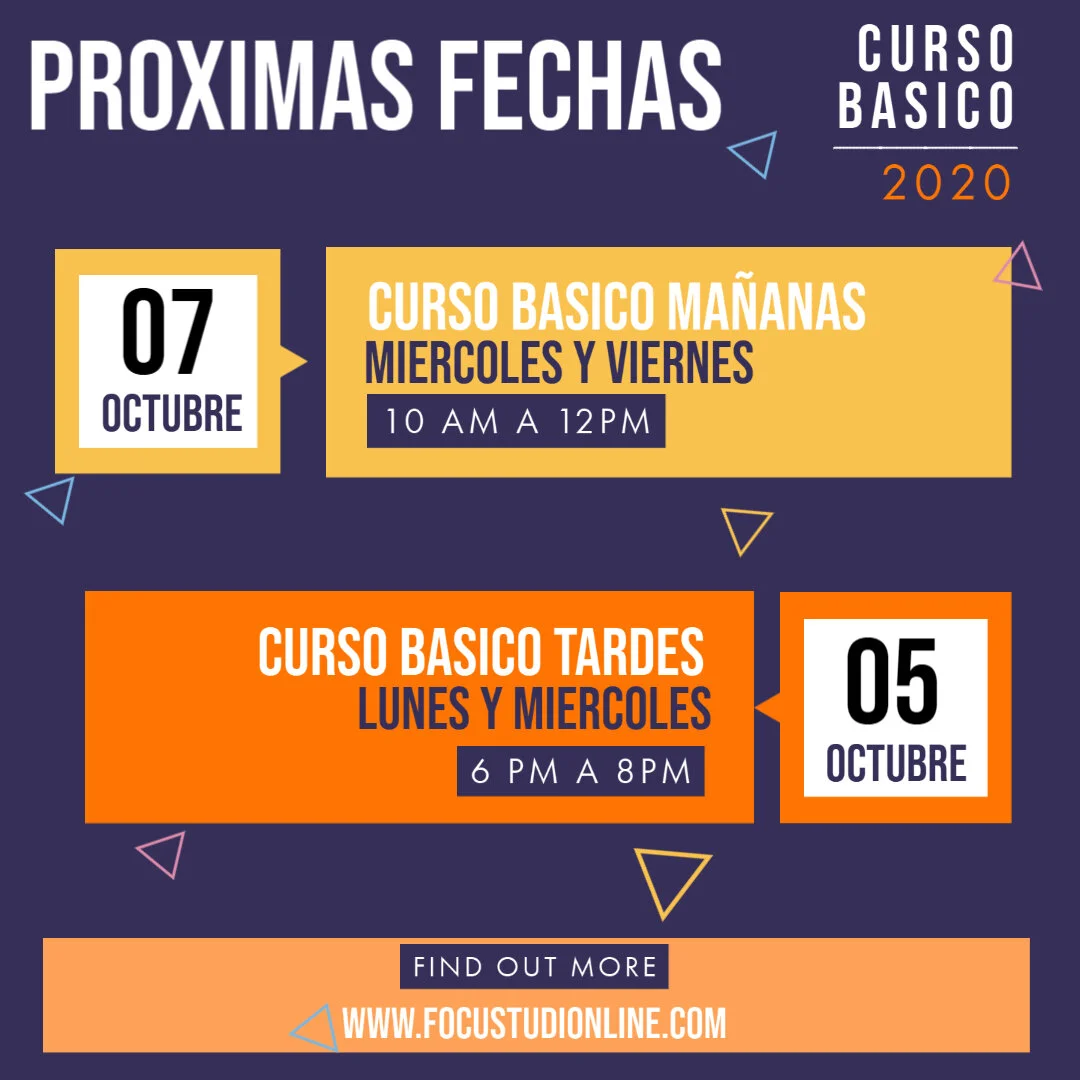 FECHA DE INICIO DE CURSOS DE FOTOGRAFIA OCTUBRE 2020  